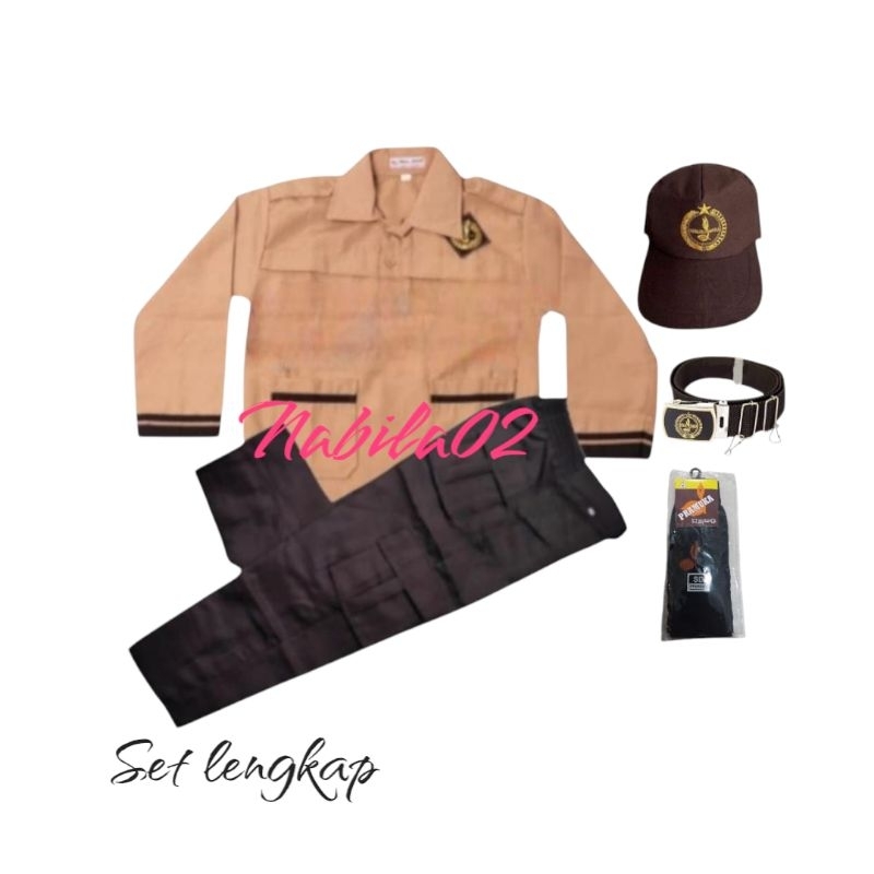 set lengkap baju pramuka panjang lis celana panjang pramuka pdl sd