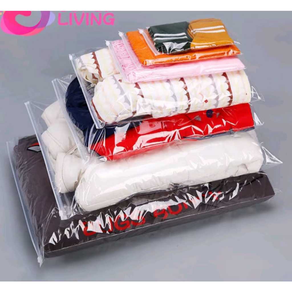Mika ziplock Bening - Plastik Packing ZIPLOCK Storage Box Travel Pouch Transparan Map Zipper Bag Res