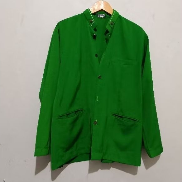 Baju Koko Lengan Panjang Pria Az Zikry Hijau L Second Original Preloved