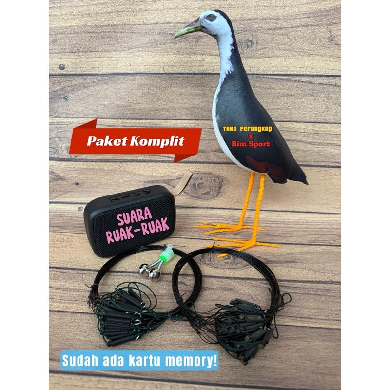 Komplit paket jerat jebakan burung ruak ruak bonus speaker mp3