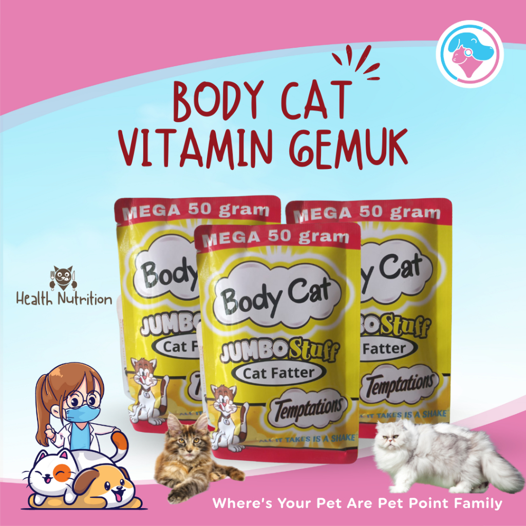Vitamin Penggemuk Badan Kucing -  Body Cat Suplemen Bubuk Menggemukkan Kucing