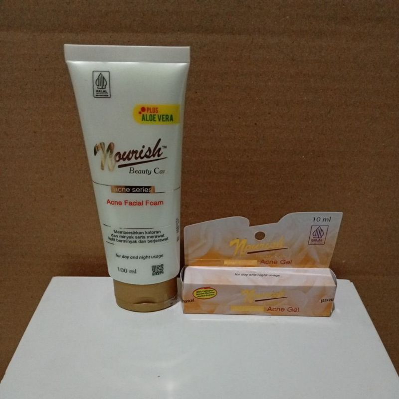 BUNDLING NOURISH ACNE FACIAL WASH 100ML + NOURISH ACNE GEL 10ML