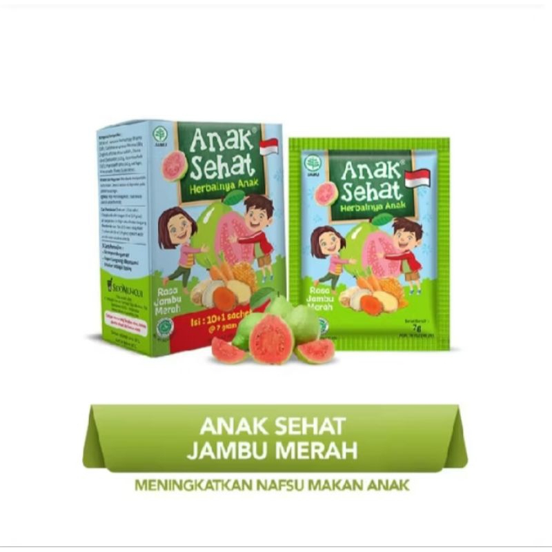 

Jamu Anak Sehat Rasa Jambu Isi 10 Sachet - Meningkatkan Nafsu Makan Anak