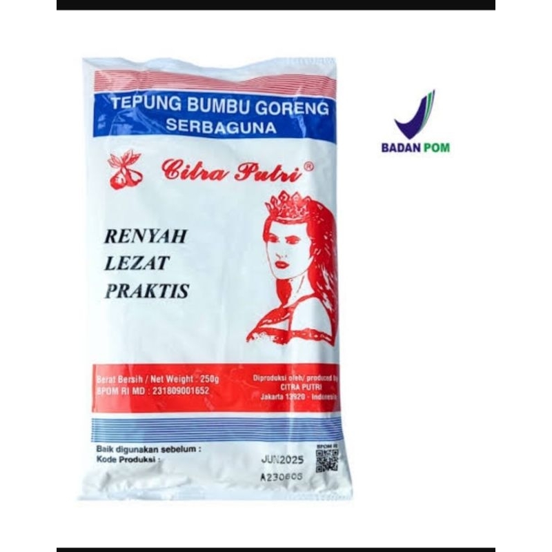 

Tepung goreng Cap putri 250gr