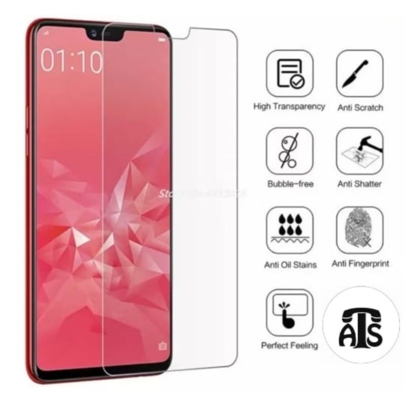 Tempered Glass Kaca Bening Tipe Handphone OPPO A3S F7 TG TEMPER TYPE HP OPPO A3S OPPO F7 Tempered Gl