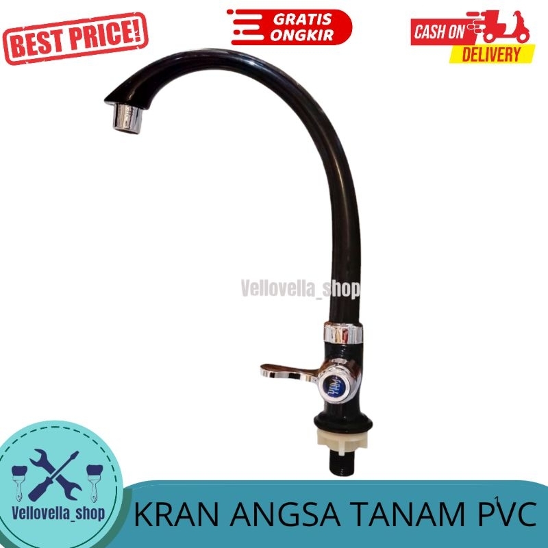 Keran Cuci Piring Tanam Wastafel Vertical PVC / Kran Angsa PVC tanam/Keran Angsa PVC - 1/2 Inch Kran