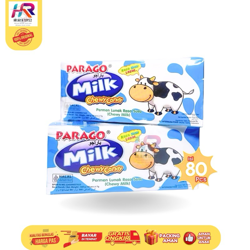 

Parago Milk Chewy Candy - Permen Lunak Rasa Susu / Rasa 2in1 1 Box isi 80 Pcs