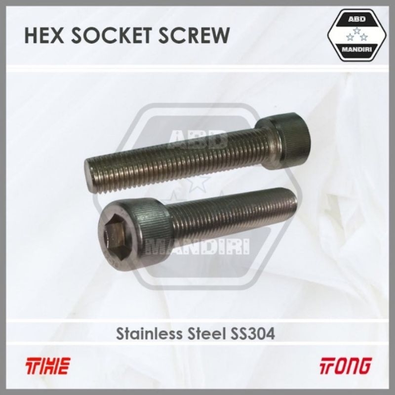 SS304 Baut L Stainless M8 X 55 ( HEX SOCKET SCREW ) M8x55 / 8x55 / Baut L 8 x 55