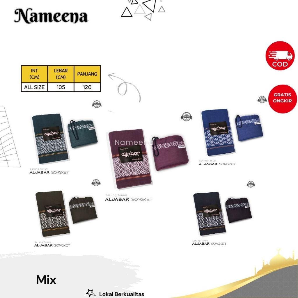 Sarung Sholat Traveling Eksklusif Songket AlJabar