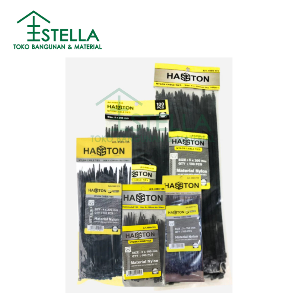 

CABLE TIES TIE Kabel Tis Nylon 10cm 15cm 20cm 25cm 30cm Hitam Putih - HASSTON PROHEX