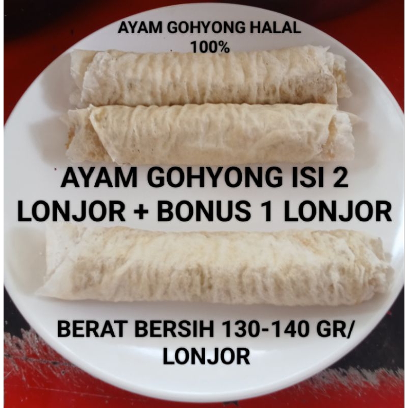 

AYAM GOHYONG HALAL ISI 2 + BONUS 1 LONJOR (BERAT BERSIH 130-140 GR/LONJOR SAUS CHILI OIL)