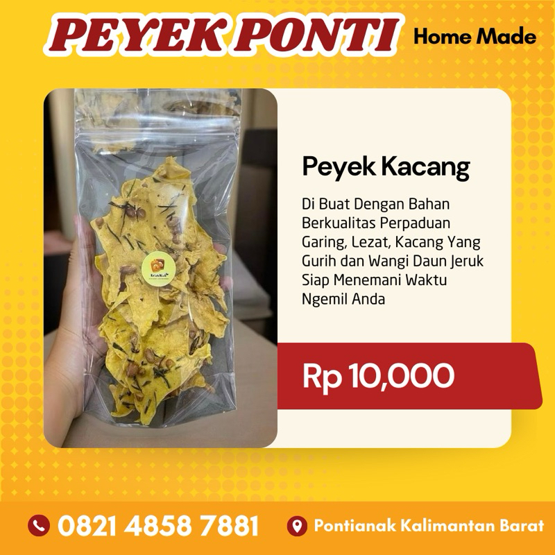

Peyek Premium Asli Pontianak (Murah,Gurih,Harum,Enak)