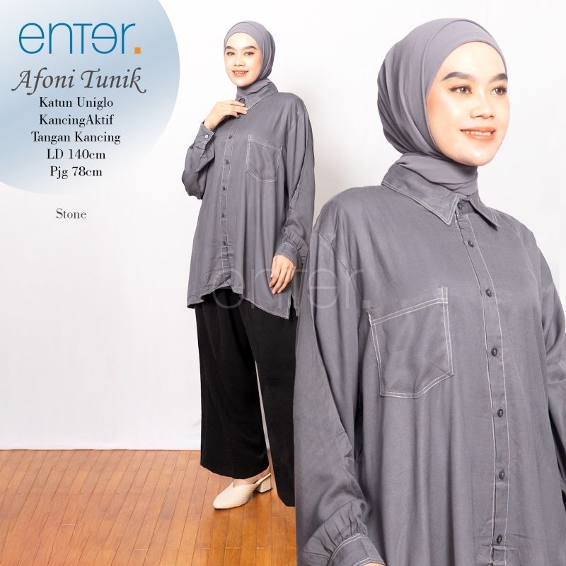 Tunik Jumbo Afoni LD 140 4XL XXXXL Bahan Katun Uniqlo Adem by Enter Tunik Pakaian Jumbo Atasan Baju 