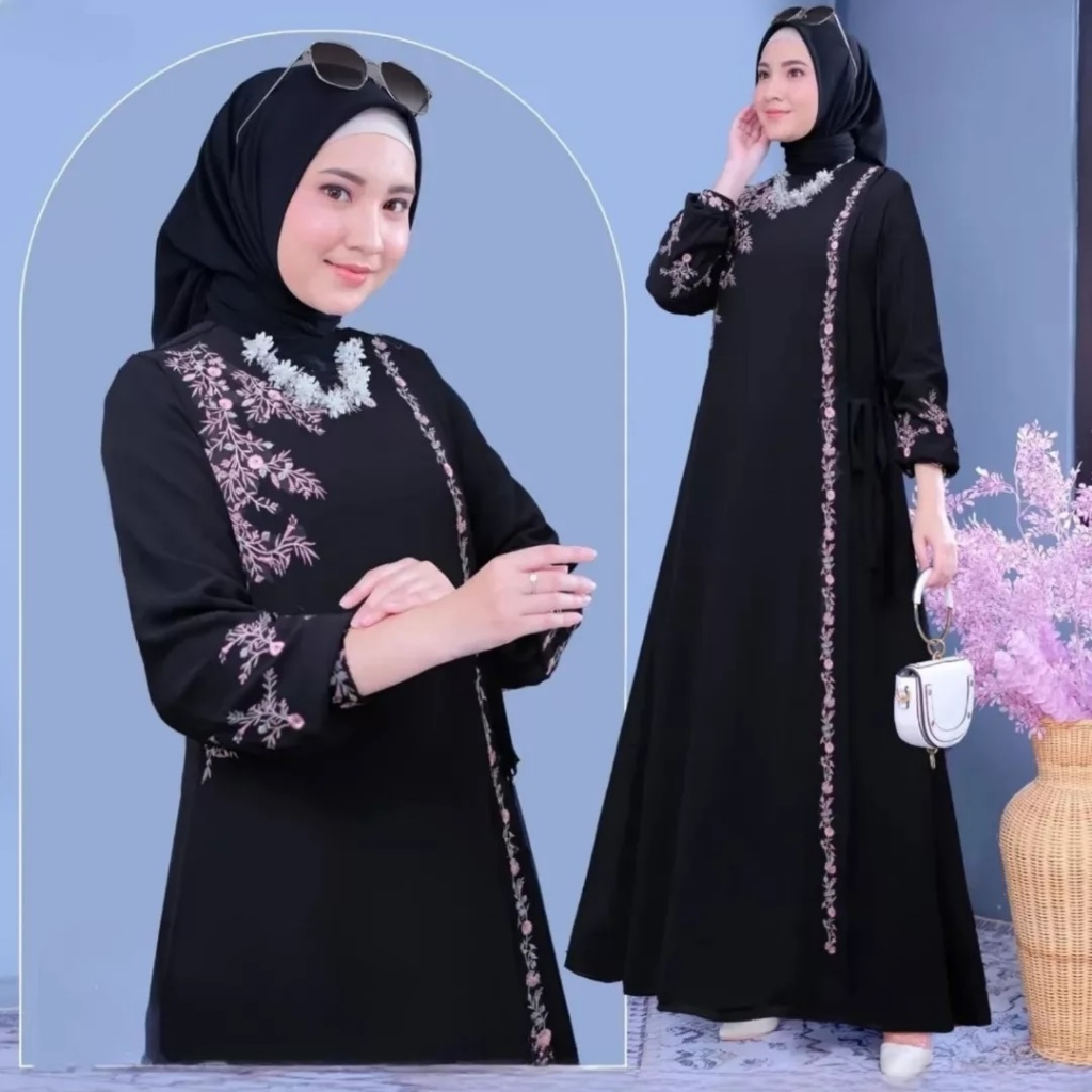 Ganisha Dress Baju Kondangan Wanita Kekinian Hijab / Gamis Wanita Terbaru 2025 Kekinian Viral Lebara