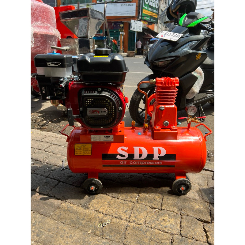 Kompresor Angin SDP 1/4 HP 0.25 HP Lengkap Penggerak Mesin Bensin 8HP
