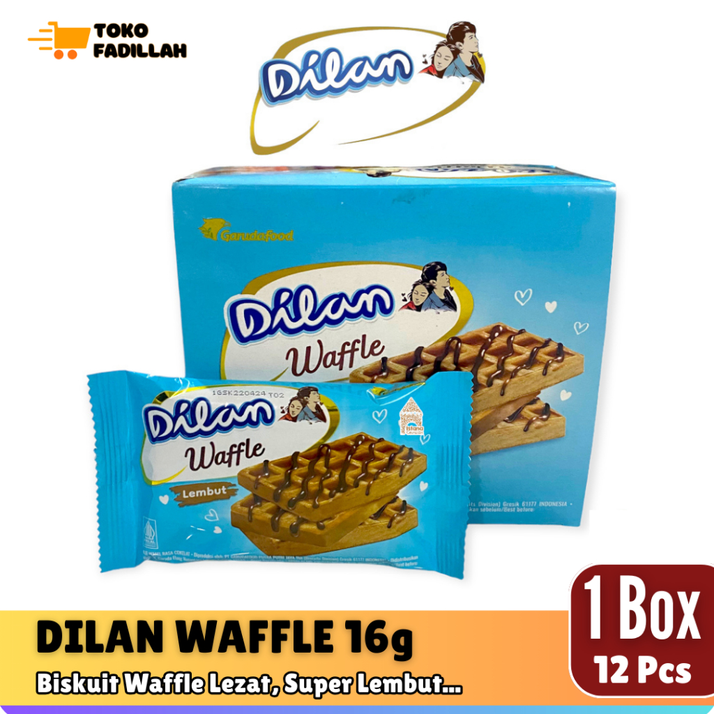 

DILAN WAFFLE Box isi 12 pcs - Biskuit Waffle Lembut + Cokelat Dilan