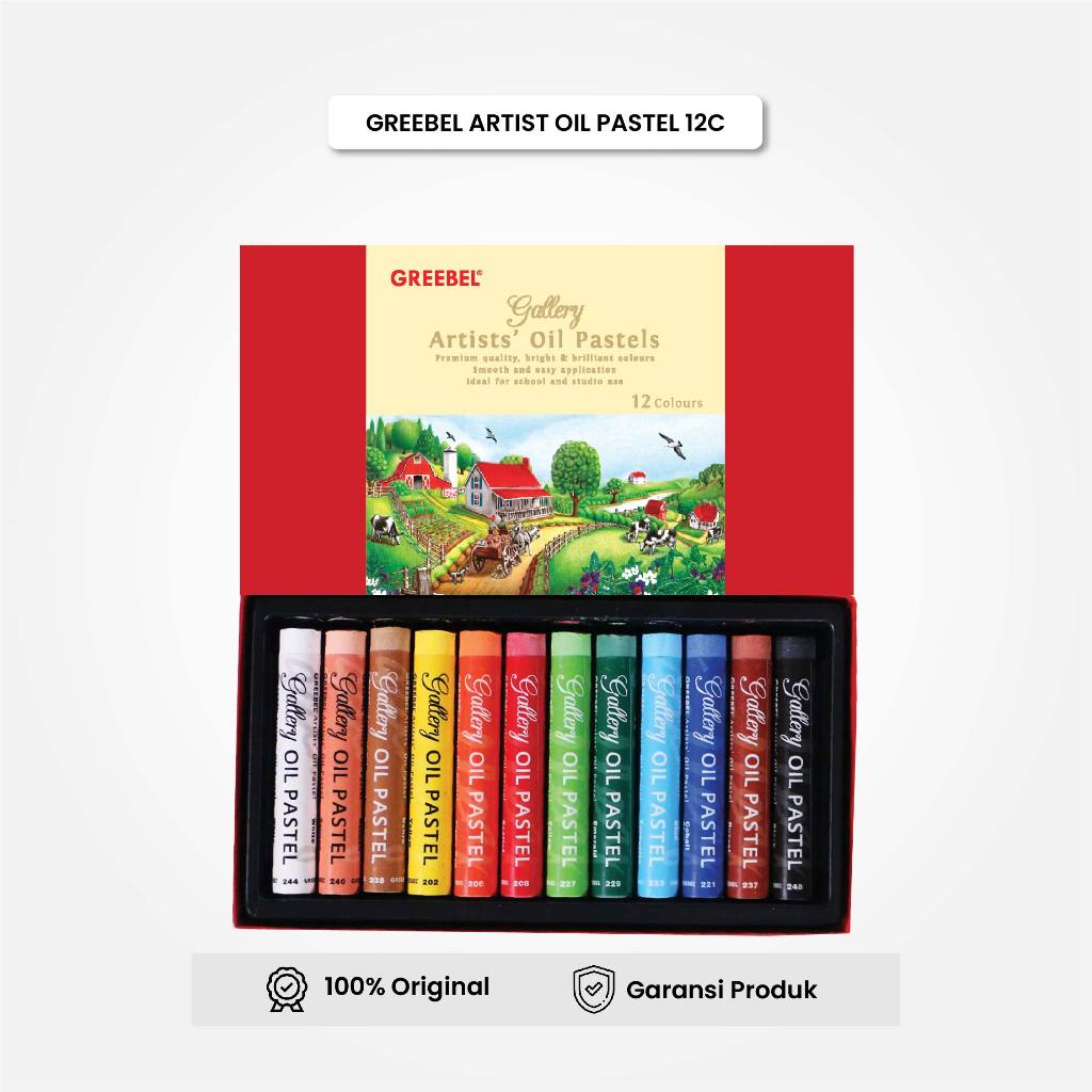 

GREEBEL Crayon Krayon Artist Oil Pastel 12 Warna / Krayon Set 12 Warna Crayon Greebel