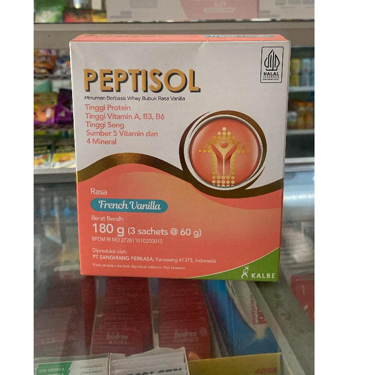 

PEPTISOL 180 gr Susu Nutrisi Tinggi Protein dari Kalbe Rasa Vanilla/Chocolate