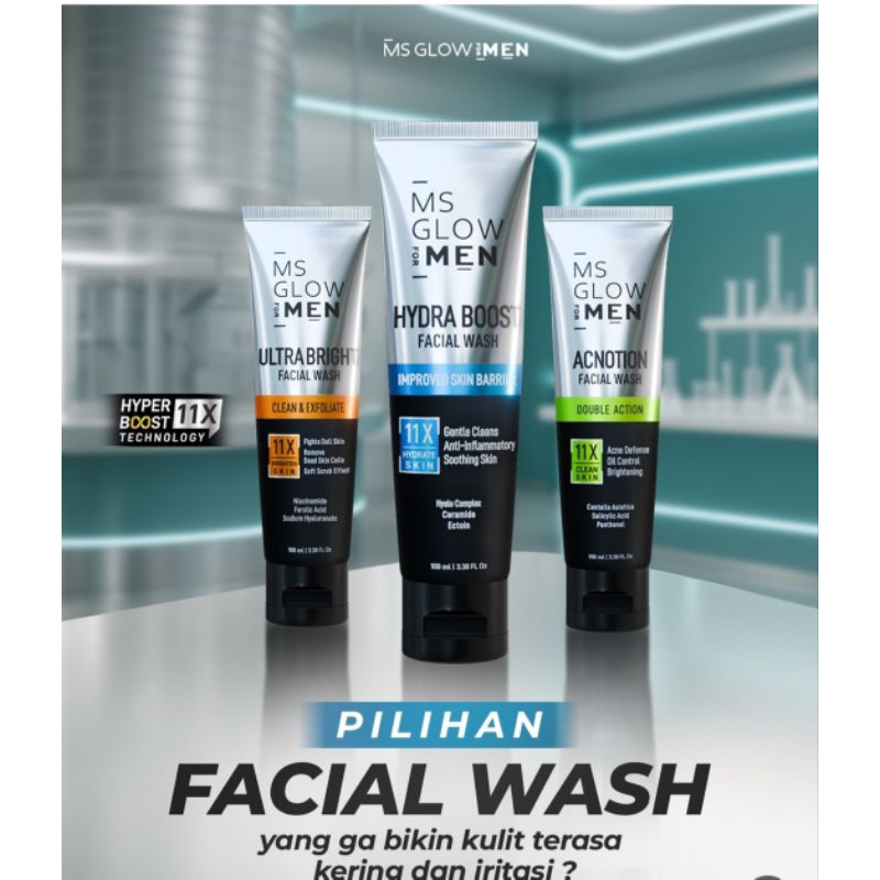 MS GLOW FACIAL WASH MEN - MS GLOW MEN