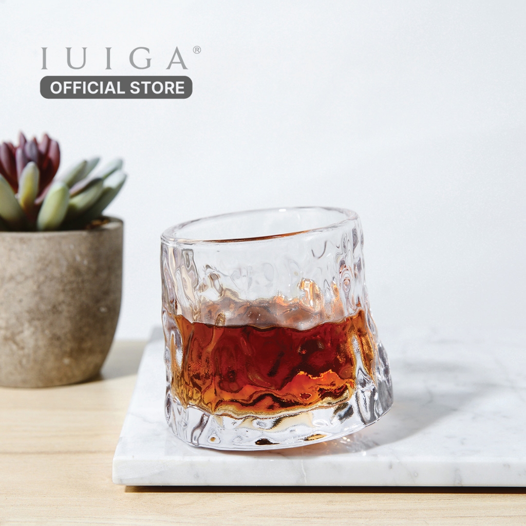 IUIGA Self-stirring Crystal Whiskey Glass - Gelas Kristal Whiskey Otomatis – Aduk Sendiri Tanpa Send