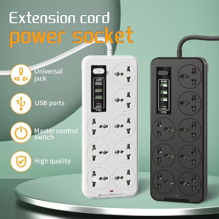 Eight Port 3 USB 1 Type C Colokan Kabel Listrik Stopkontak Kabel SAmbungan Kabel
