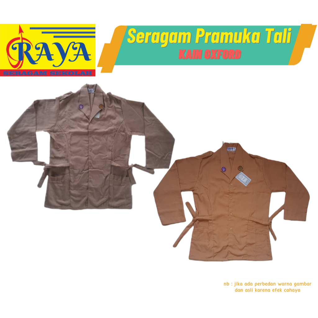 Seragam sekolah baju pramuka tali coklat / coklat susu (kain Oxfrord) pendek / panjang SD / SMP / SM