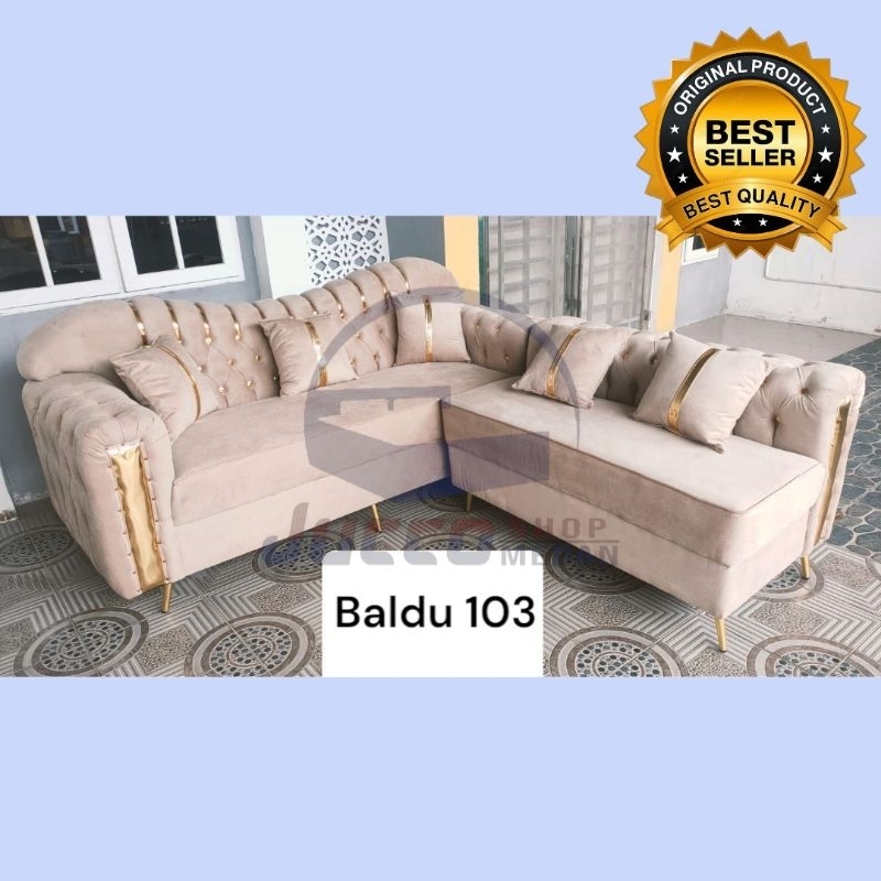 [ JUCCO ] Sofa Tamu Minimalis Sudut Monas - Sofa Sudut Fleksibel Balut Kain - Sofa L Sudut Murah fre