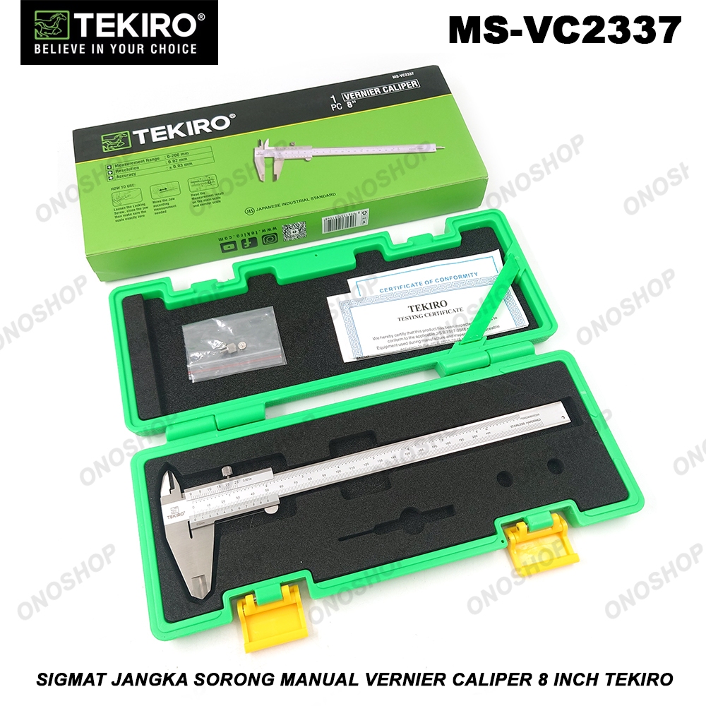 Sigmat Jangka Sorong Manual Vernier Caliper 8 Inch Tekiro