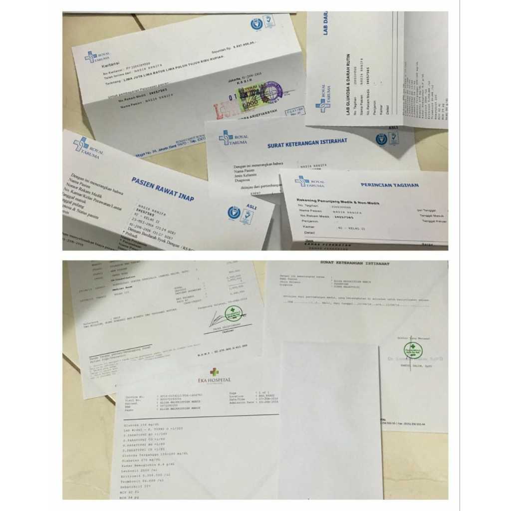 

Jasa Sudok Rembes Reimburstment Mata Jalan Inap MCU GIGI check up WITH STEMPEL BASAH & AMPLOP PLATINUM 25