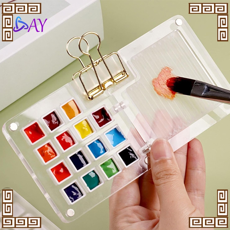 

Mini Palette Akrilik 8/15 Lubang Watercolor Lukis Magnetic Palete Portable Untuk Travel Artist