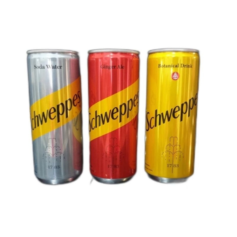 

Schweppes Soda Water (Air Soda) & Tonic Water (Air Tonik) Can 250ml