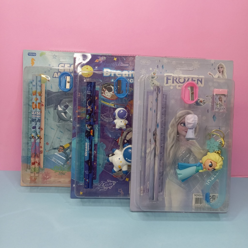 

STATIONERY PENSIL SET + GANTUNGAN KUNCI & PENGHAPUS KARAKTER