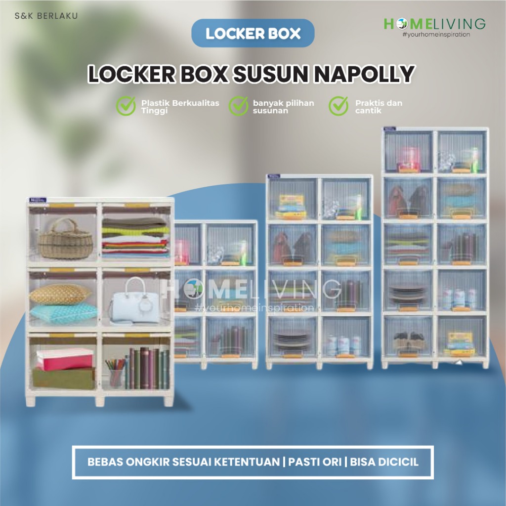 HOMELIVING - POLIBOX NAPOLLY - LEMARI NAPOLLY - BOX PENYIMPANAN - LEMARI BAJU LIPAT