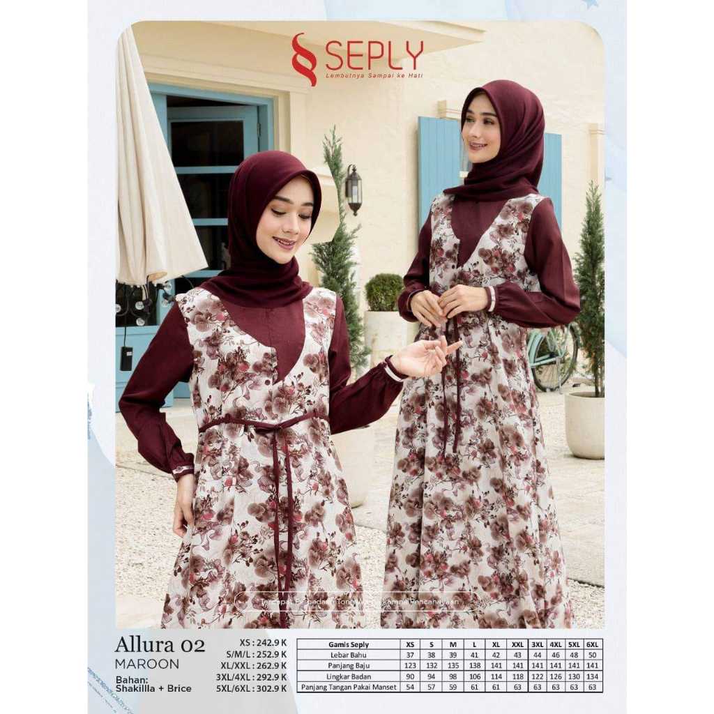 KOLEKSI SEPLY GAMIS KEKINI/DRESS/GAMIS DEWASA/ ALLURA 02/MEYRA 63/MEYRA 80
