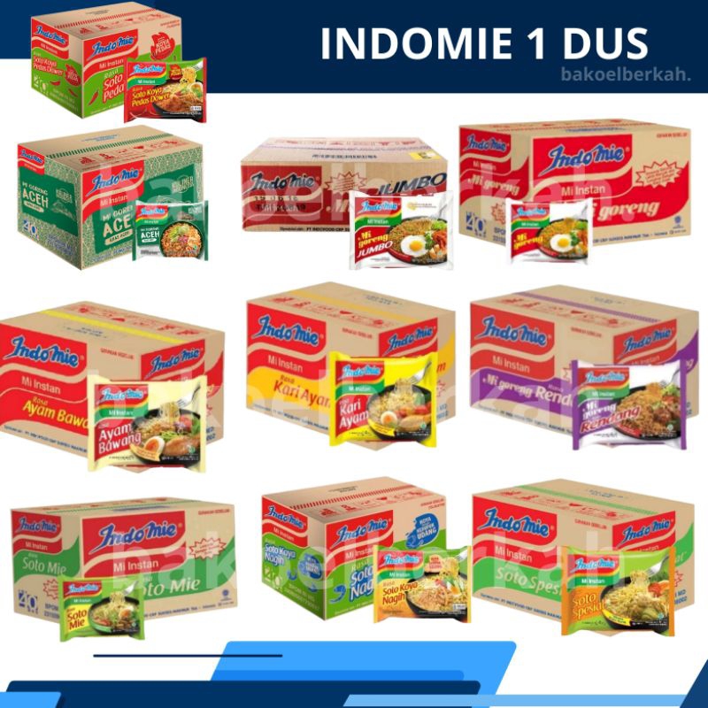 

INDOMIE GORENG/KUAH 1 DUS [Goreng,jumbo,kari ayam, ayam bawang, soto koya nagih, pedas dower, soto mie, aceh, rendang, soto spesial, soto mie,dll ]