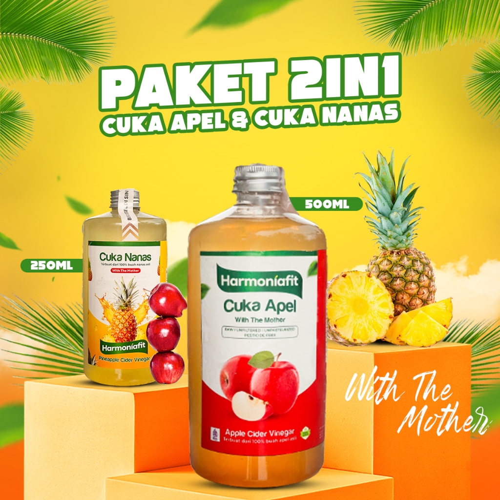 

PAKET CUKA APEL 500ML + CUKA NANAS 250ML – Diet Sehat & Detox Alami – Harmoniafit