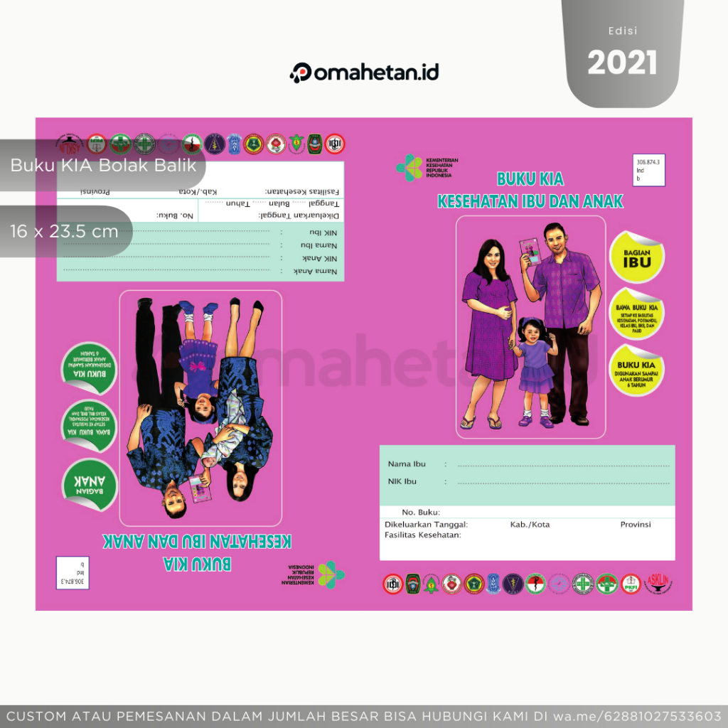 

Buku KIA Buku Kesehatan Ibu Dan Anak Buku Ibu Anak Kemenkes 2021 Original Bolak Balik Full Color Buku Kesehatan Dua Cover Buku Pink Full Colour Harga Grosir Murah