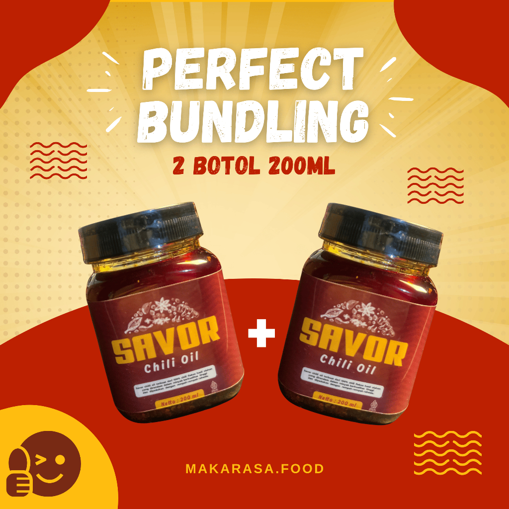 

PAKET BUNDLING CHILI OIL 200 ml - SAMBAL CABAI & MINYAK | SAVOR CHILI OIL REMPAH MAKARASA - 2 Botol