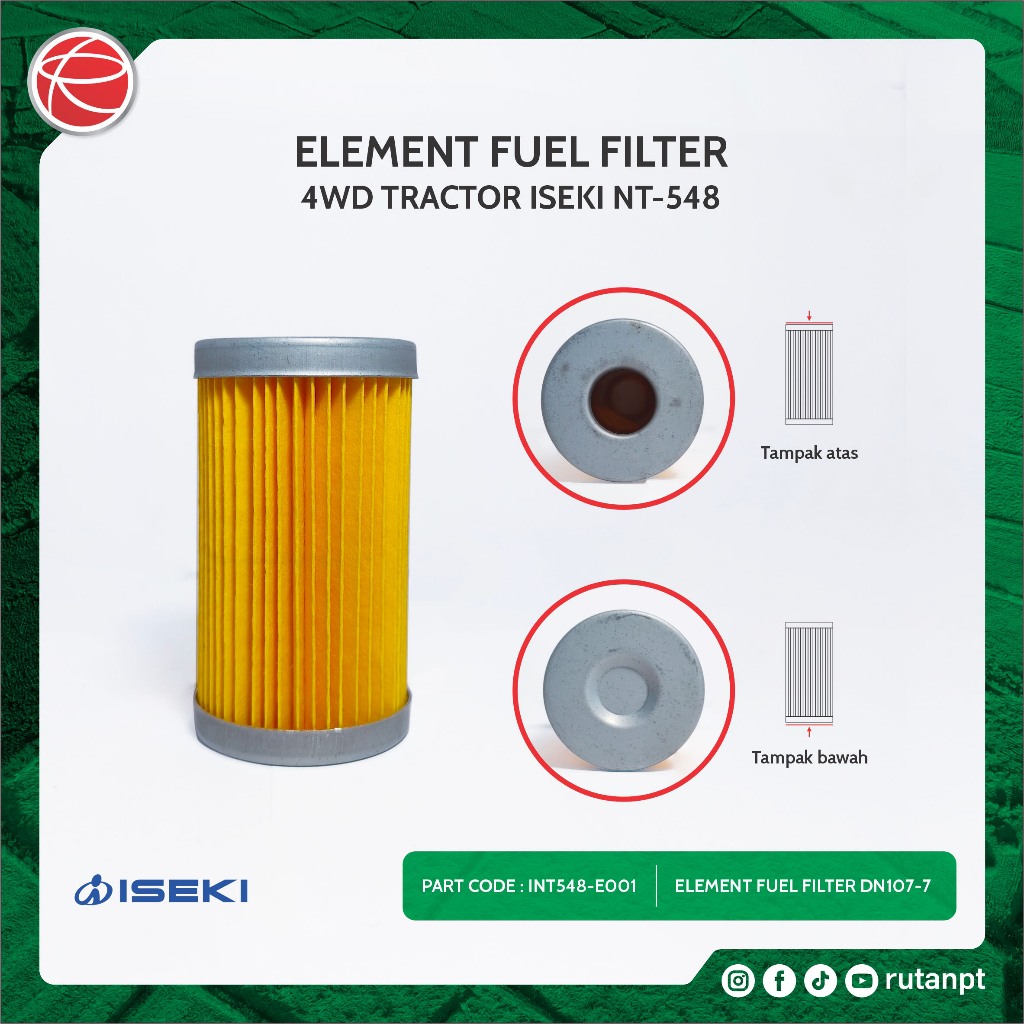 ELEMENT FUEL FILTER DN 107-7 / SPAREPART FOR ISEKI TRAKTOR NT548F / TRAKTOR 4 RODA / ISEKI TRAKTOR /