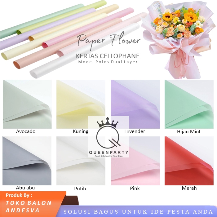 

[isi 20] Kertas Buket Bunga Polos Basic / Flower Wrapping Paper Celophane Pastel Macaron Polos