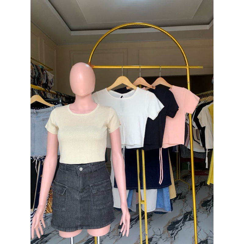 Crew Neck Skin fit Crop Top TShirt Premium