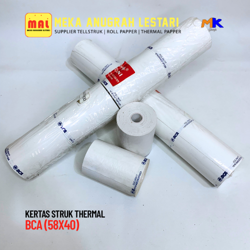 

KERTAS KASIR STRUK THERMAL LOGO BCA 57/58x40 1 PACK 10 ROLL MERK OTANI