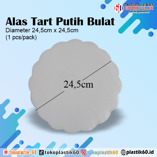 Alas Tart bulat PUTIH  / Tatakan Kue Kotak/ Alas Kue Tart / Alas Kotak / Alas Pudding Tatakan Puddin