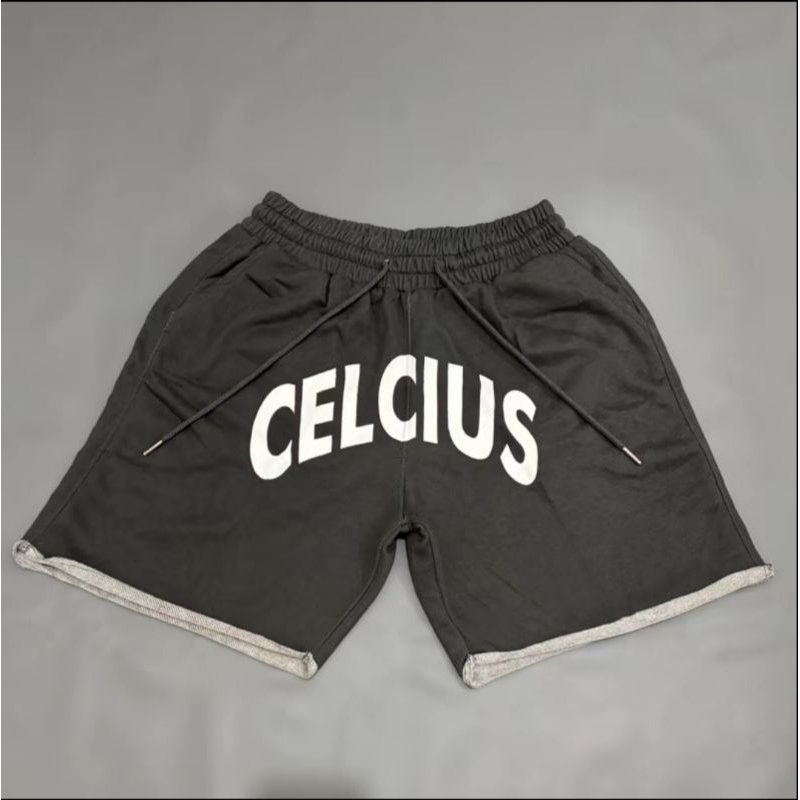 POI Boardshort Celcius  celana pendek unfinished pria bahan baby teri ukuran M L XL sablon celcius
