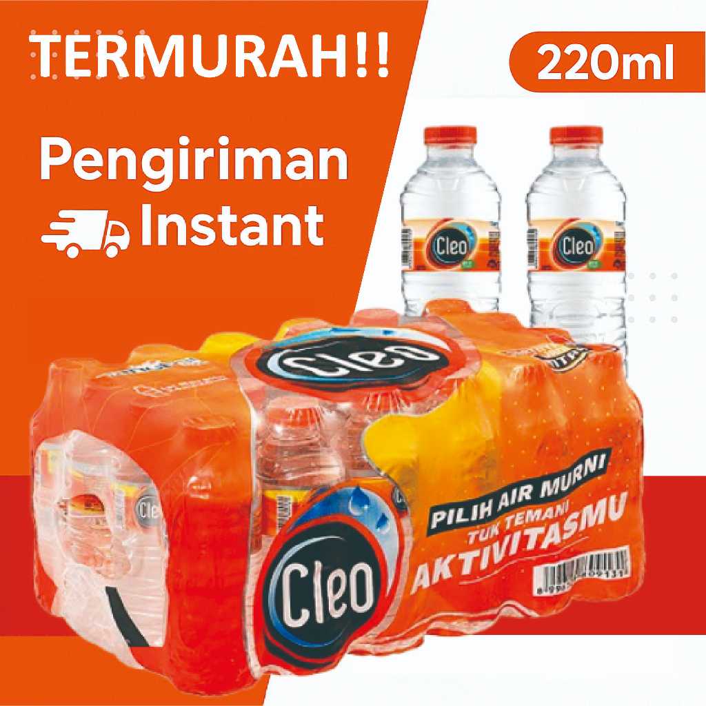 

CLEO 220ml Botol Kecil 1 Pak isi 24 • Instan Delivery Semarang