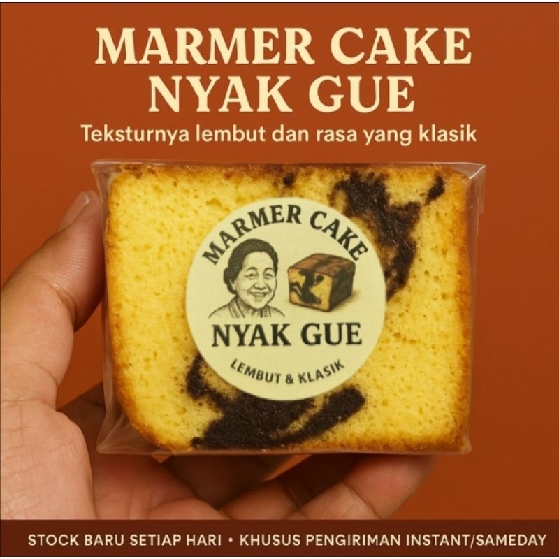 

Marmer Cake Nyak Gue – Bolu Lembut Klasik, Harum Mentega Premium, Oleh-Oleh Jakarta