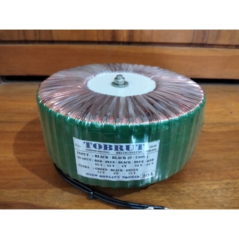 TRAFO TOROID DONAT 20A CT 55-65V MURNI.
