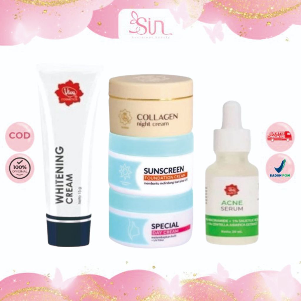 VIVA Paket  untuk Flek dan Jerawat 5in1 / Skincare Viva untuk Kulit Berjerawat