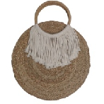 Mendong Round Tote Bag Natural Zipper/Tas Bulat/Tas unik/Tas Mendong/Tas Wanita/Tas Kondangan