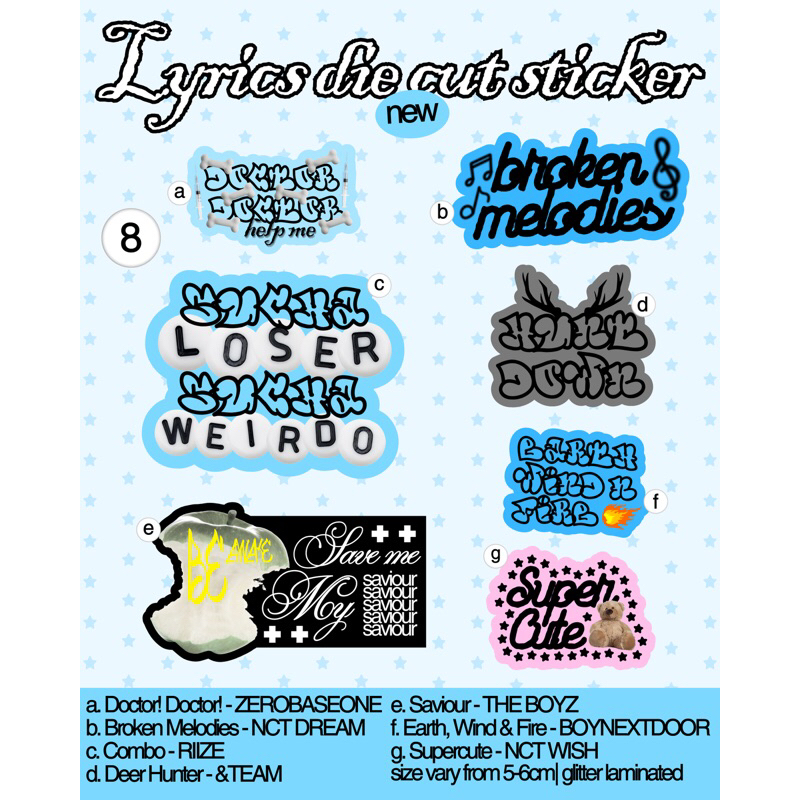 

lyrics die cut sticker by buddys.calling! .*+